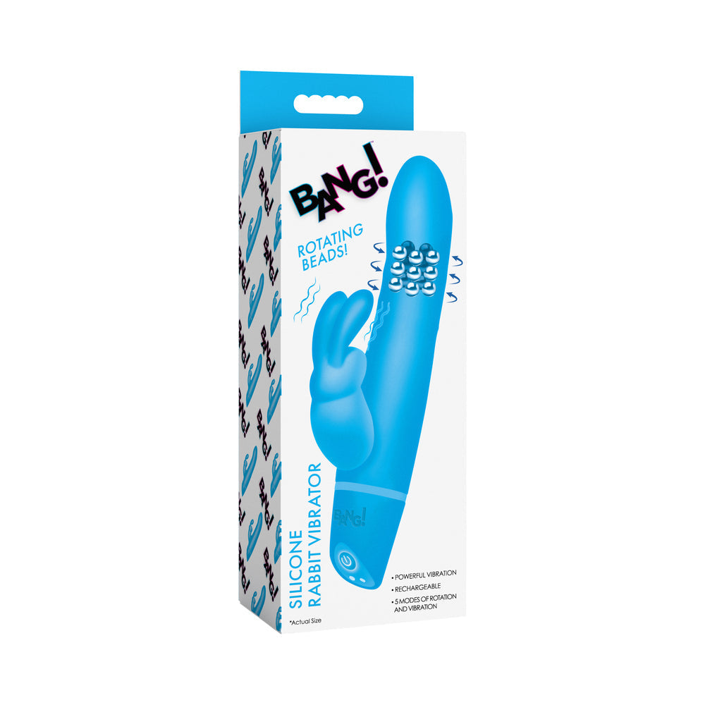 BANG! Silicone Rabbit Vibrator in Blue